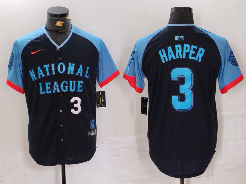 Men Philadelphia Phillies #3 Harper Blue All star 2024 Nike MLB Jersey style 4->san diego padres->MLB Jersey